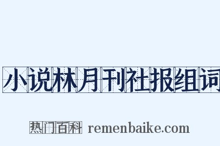 小说林月刊社报组词是什么意思的图片